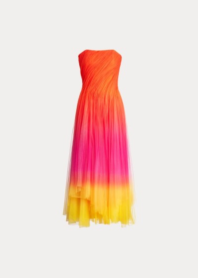 Vestidos Ralph Lauren Mujer Naranjas / Rosas / Amarillos - Clementine Ombré Tulle - RGCBJ2481